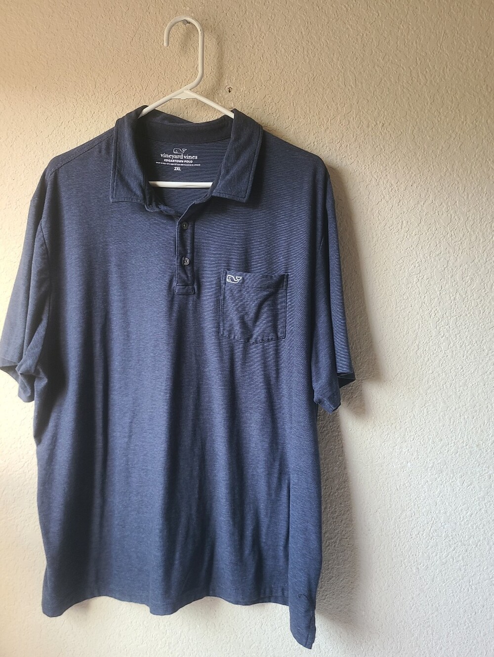 Vineyard Vines Edgartown Heather Navy Pocket Polo Women's Size 2XL